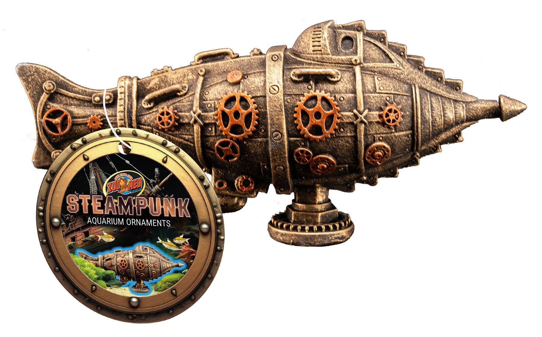 Zoo Med Steampunk Submarine Aquarium Ornament