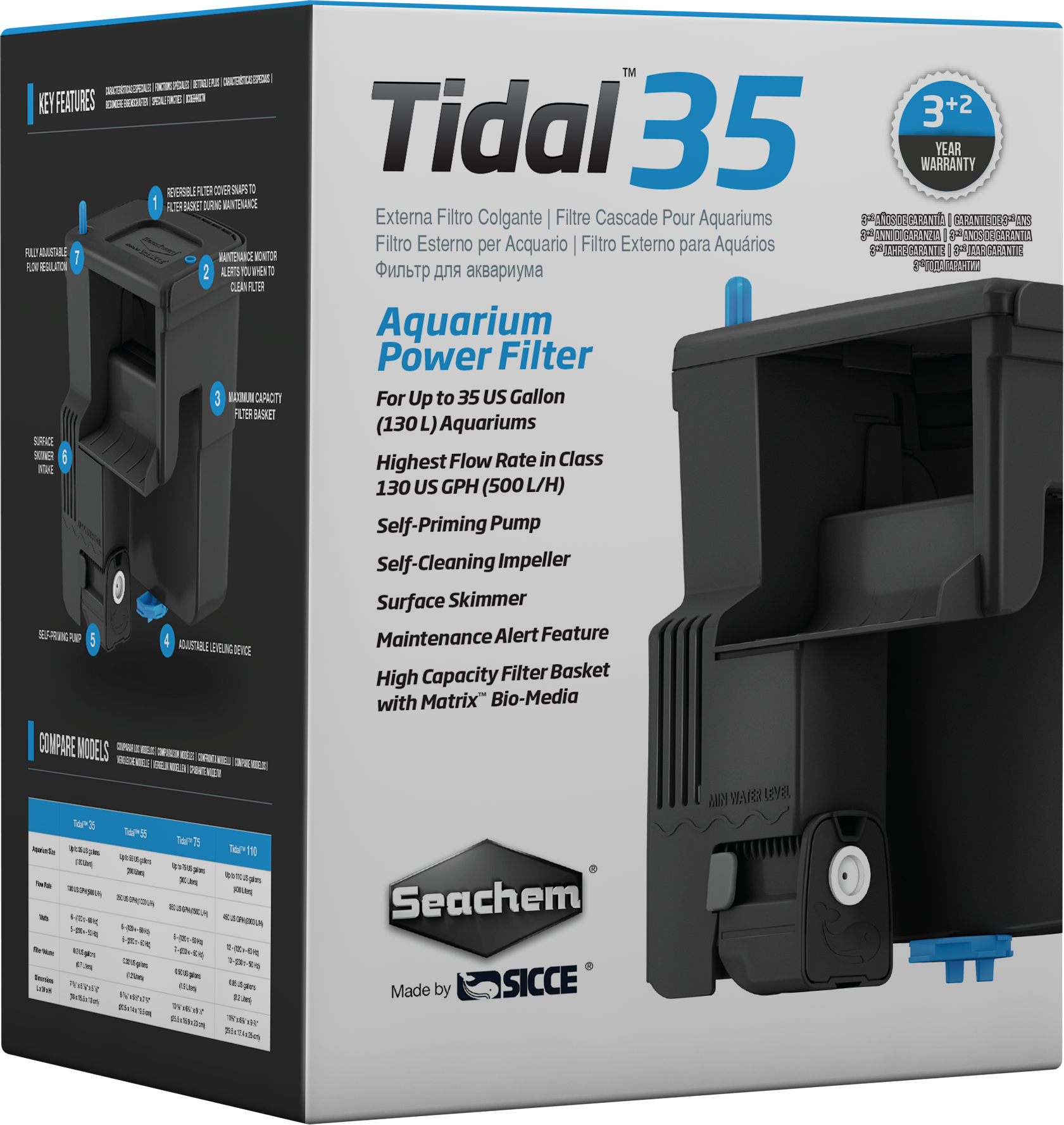 Seachem Tidal 35 フィルター Amazon.com : Seachem Tidal Power Aquarium Filter - 35 Gallon