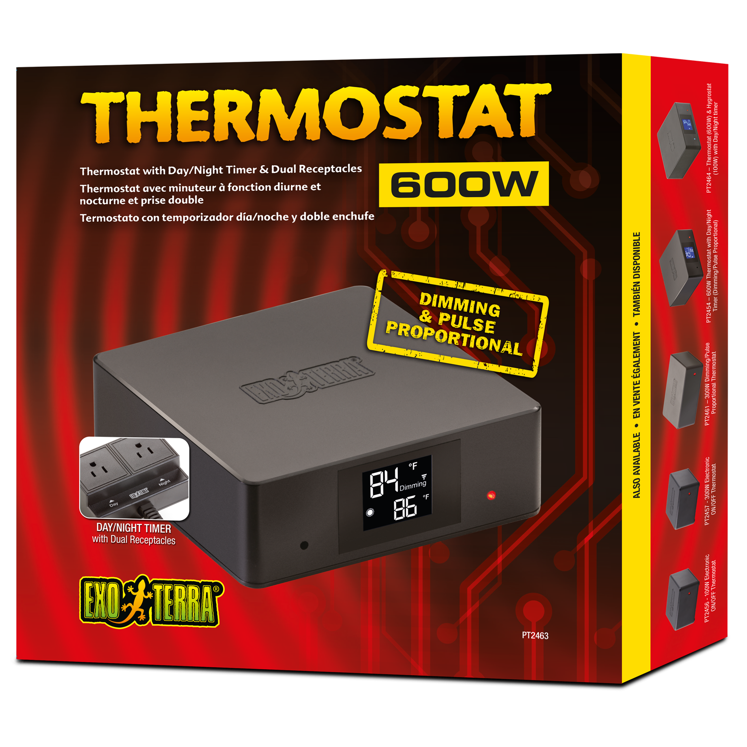 Exo Terra Thermostat with Time & Dual Receptacles 600 watt Exo Terra Thermostat with Time & Dual Receptacles 600 watt