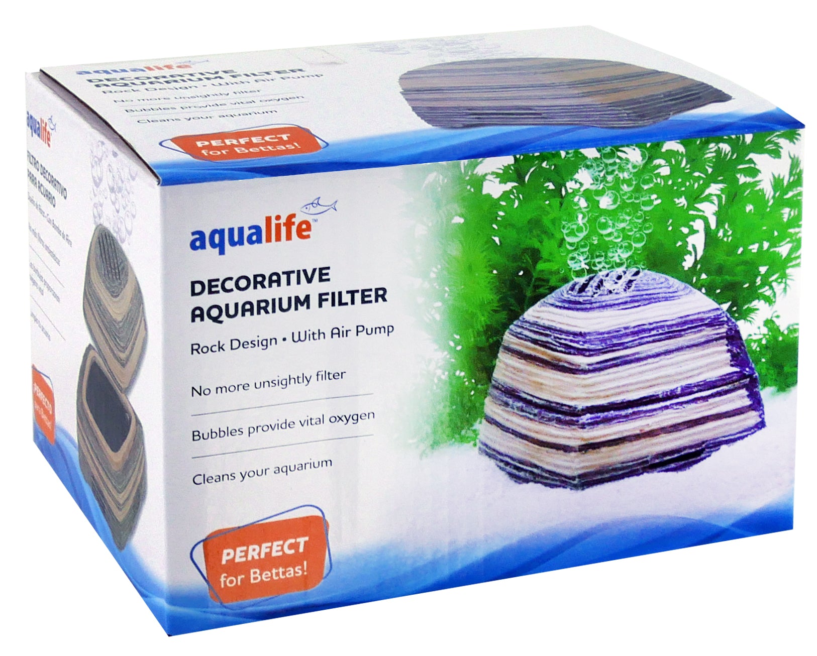 Aqualife Decorative Aquarium Filter with Air Pump –