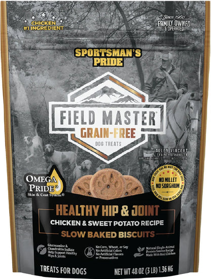 sportsmans-pride-field-master-healthy-hip-joint-chicken-sweet-potato-grain-free-dog-biscuits-3-lb