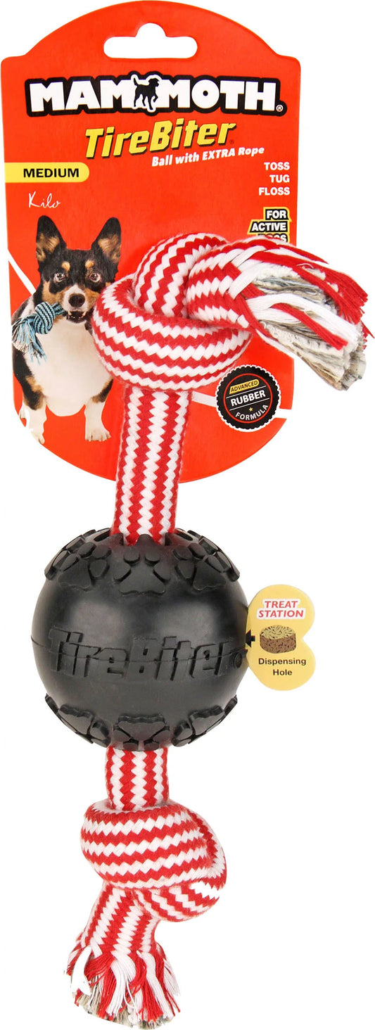 mammoth-3-inch-tirebiter-ball-treat-station-2-knot-tug-12-inches-long