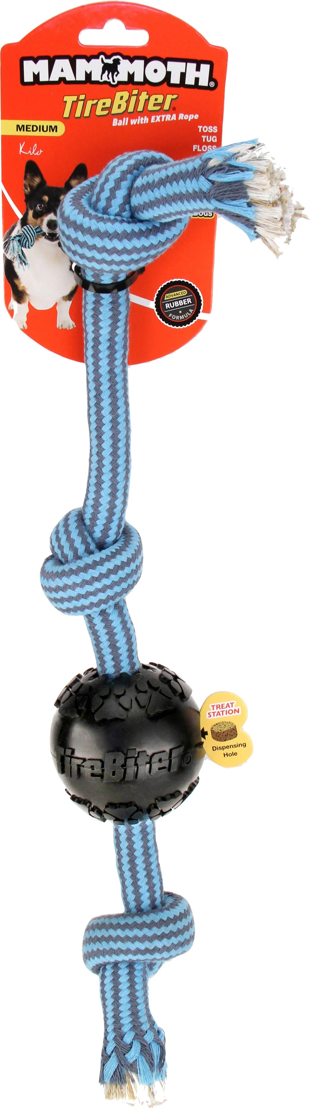 mammoth-3-inch-tirebiter-ball-treat-station-3-knot-tug-20-inches-long