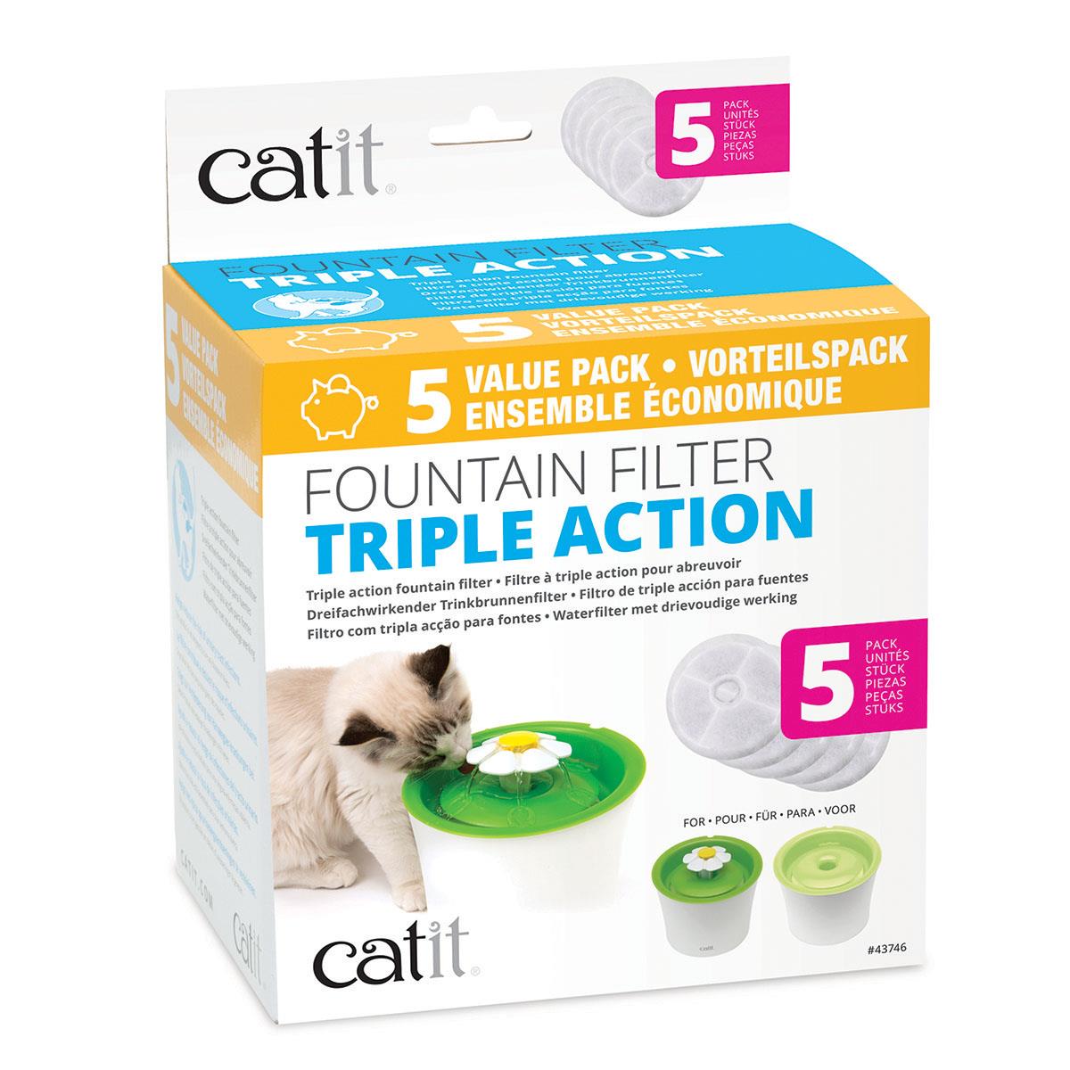 catit-triple-action-replacement-filters-5-pack
