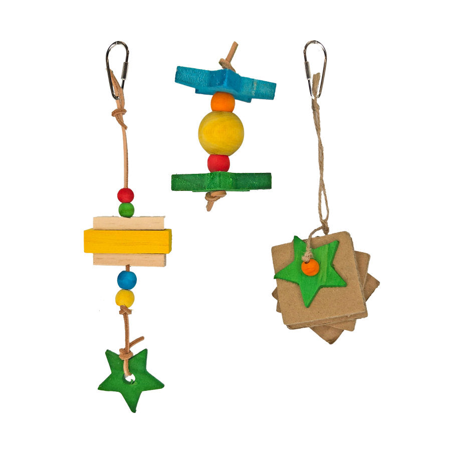 a-e-cages-happy-beaks-stars-wood-variety-pack-bird-toy