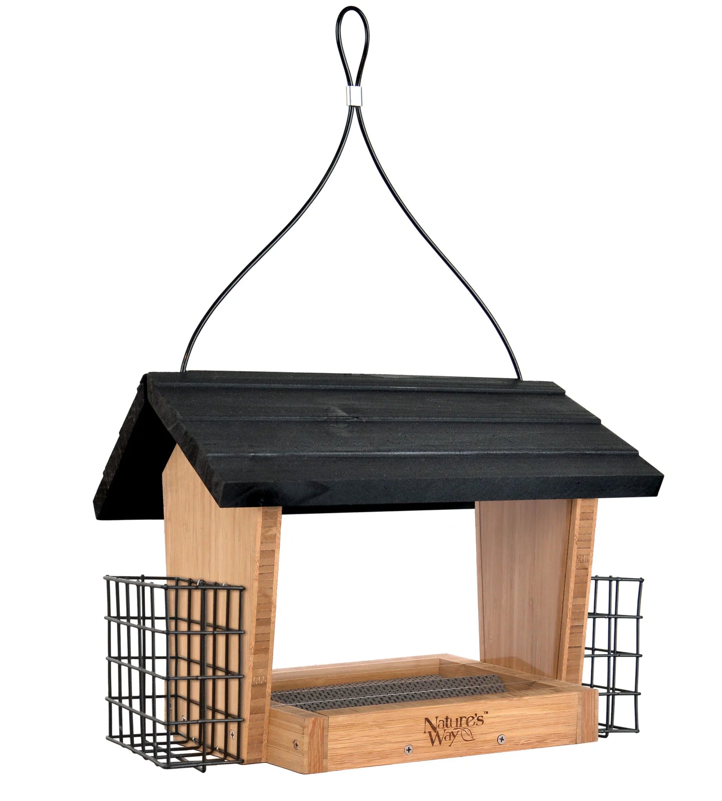 Nature's Way Hopper Feeder with 2 Suet cages 6 Quart