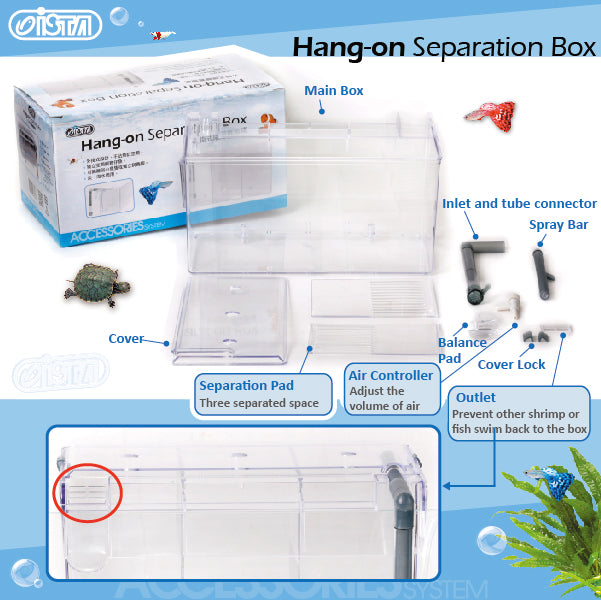 external hang on plastic aquarium fish breeding box satellite l Ista Hang On Separation Box