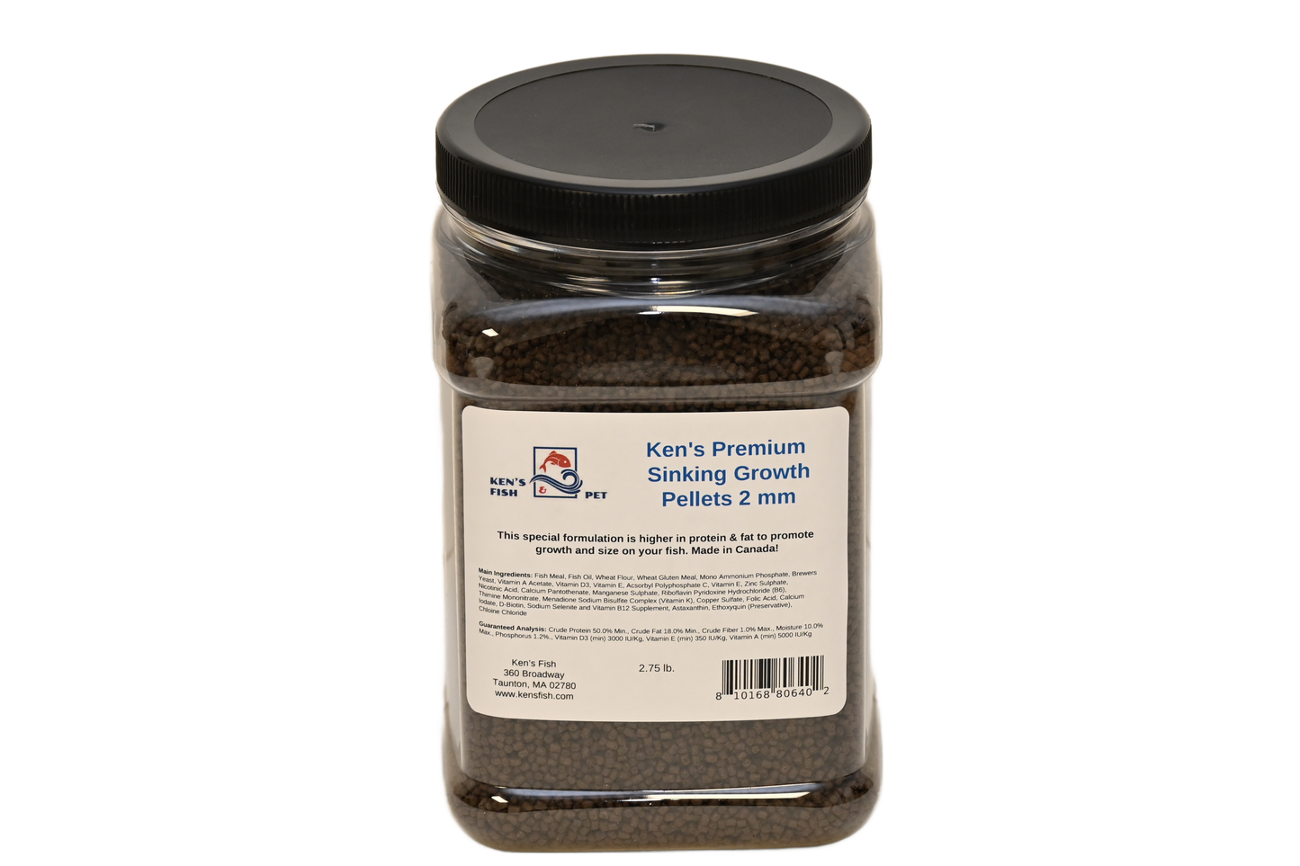 kens-premium-sinking-growth-pellets-2-mm-2.75-lb-jar