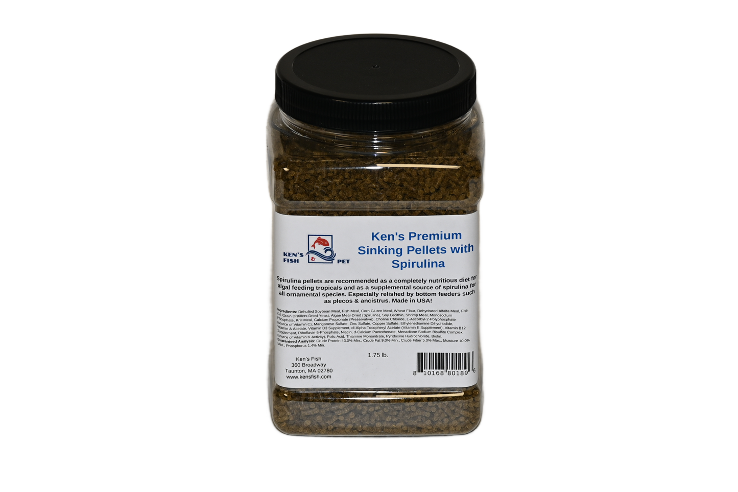 kens-premium-pellets-with-spirulina-1-75-lb-jar