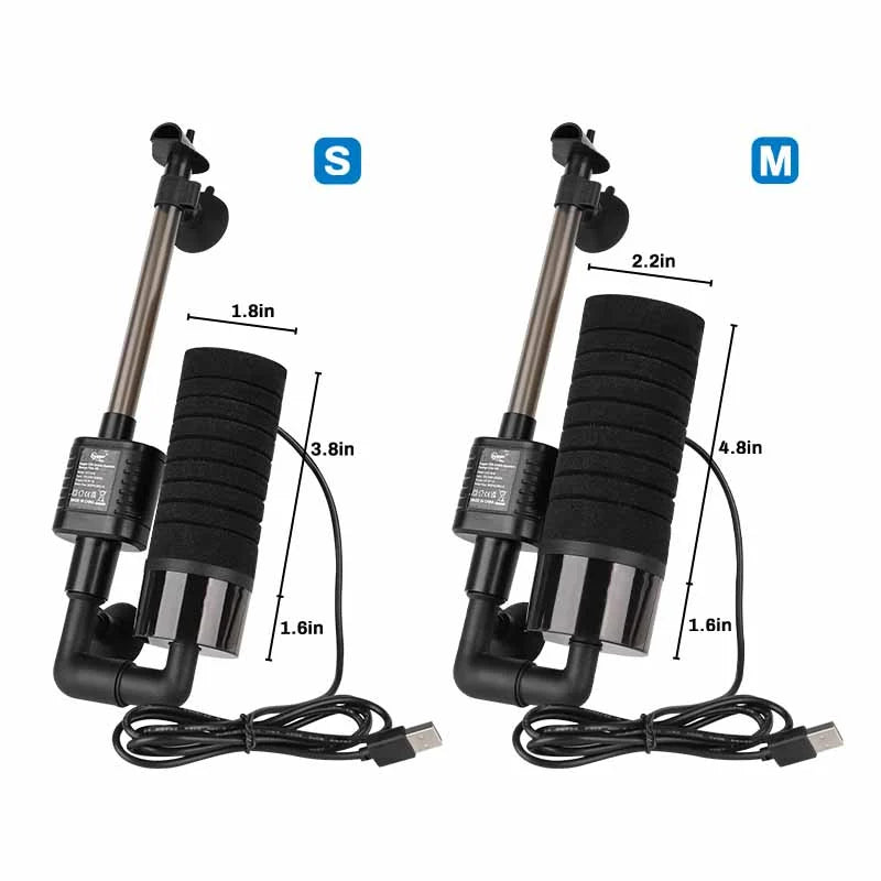 Hygger USB Aquarium Sponge FIlter with Pump Medium