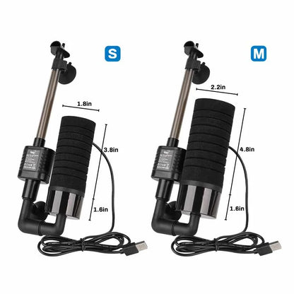 Hygger USB Aquarium Sponge FIlter with Pump Medium