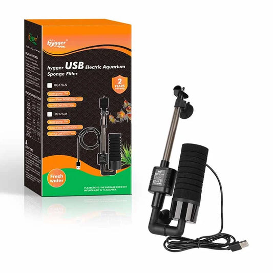 Hygger USB Aquarium Sponge FIlter with Pump Medium