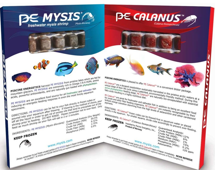 Piscine Energetics Mysis and Calanus Frozen Fish Food Cubes 8 oz.