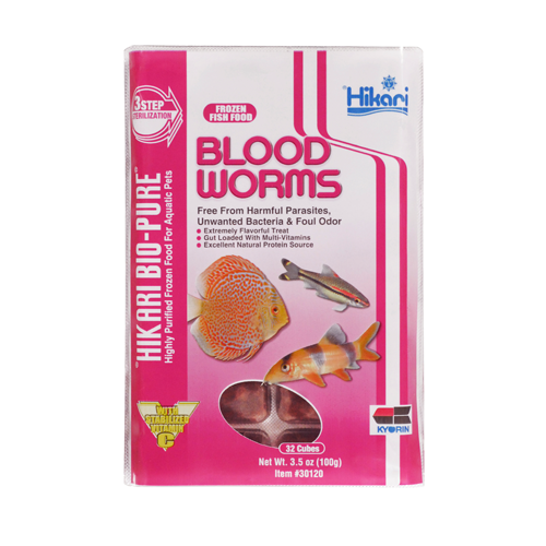 Sally's Frozen Bloodworms Fish Food Flat Pack (4 oz) - San