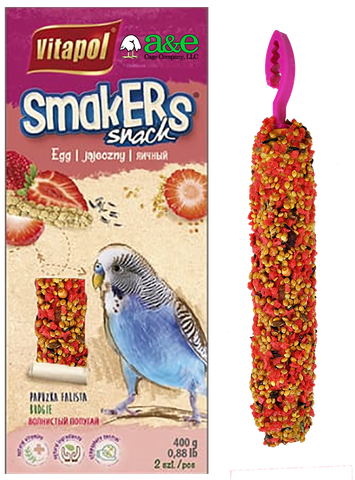 A&E Smakers Parakeet Strawberry Stick Treat 2 Pack
