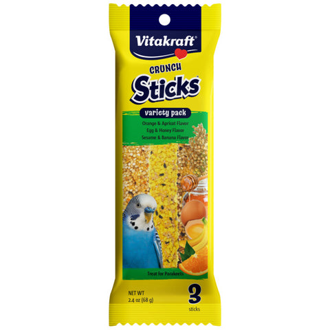 Vitakraft Crunch Sticks Variety Pack Parakeet Treats 2.5 oz. (Pack of 3)