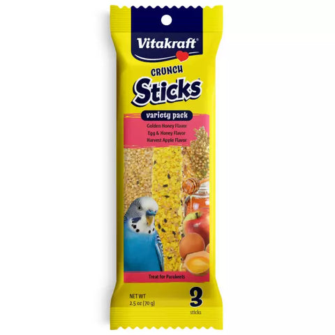 Vitakraft Crunch Sticks Variety Pack Parakeet Treat 2.5 oz. (Pack of 3)