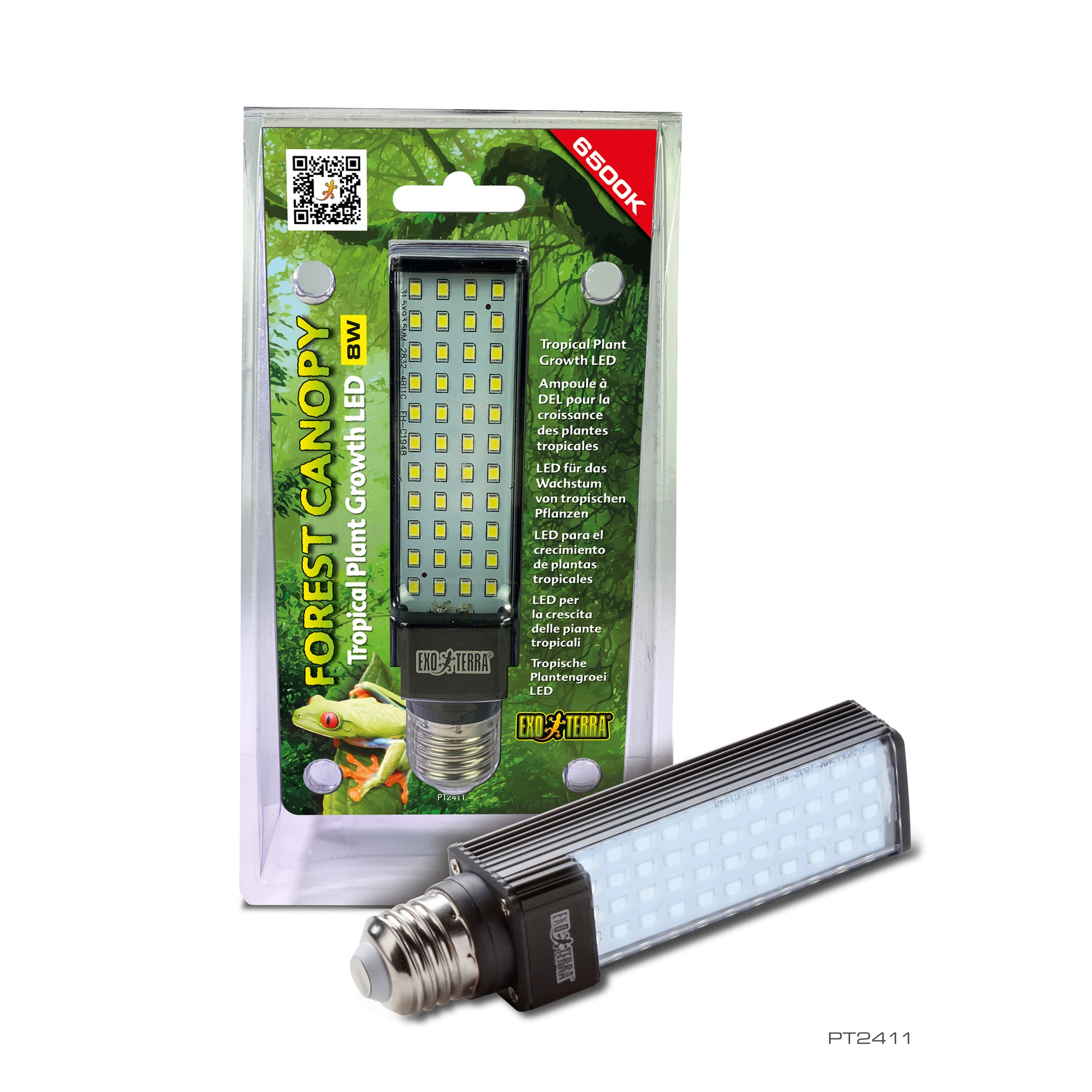 6500k led grow light bulb Exo Terra Forest Canopy Tropical Plant Growth LED Bulb 8 watt – KensFish.com