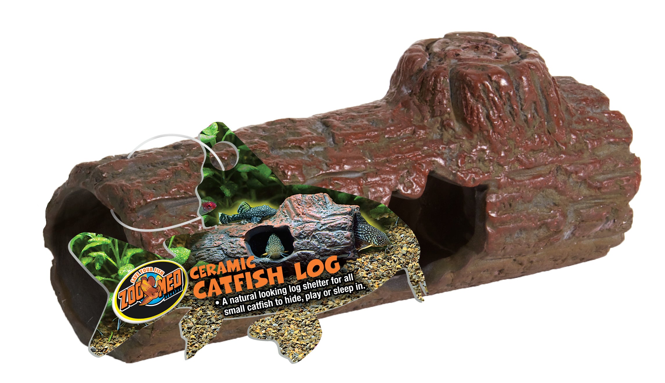 Cat Fish Insert Zoo Med Ceramic Catfish Log – KensFish.com