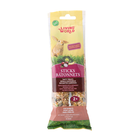 Living World Rabbit Sticks Veggie Flavor 4 oz. (2 pack)